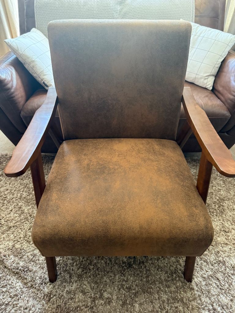 Brown suede chair 