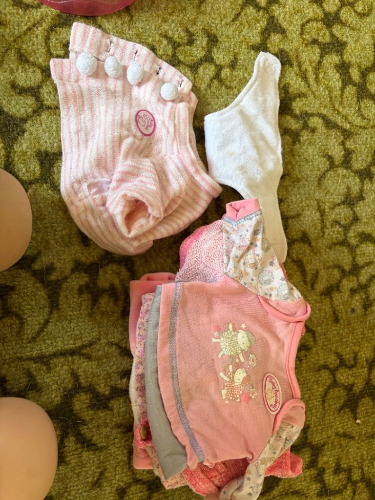 Baby Annabell Dolls with Clothes and Double Pram – Good Condition
