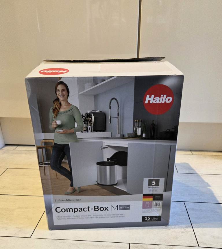 Hailo Compact Box M White - Under Counter Dustbin Bin