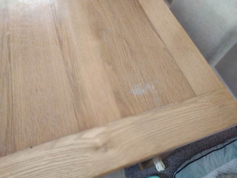 Solid oak dining table and 6  chairs