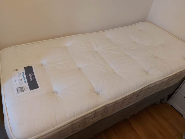 Single bed and mattress