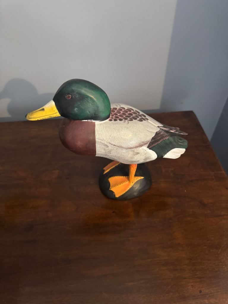 Vintage Wooden Mallard Duck Figurine – Good Condition