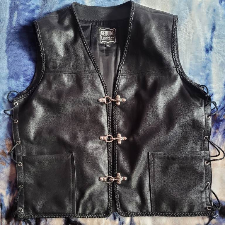 Genuine motorbike Leather waistcoat 