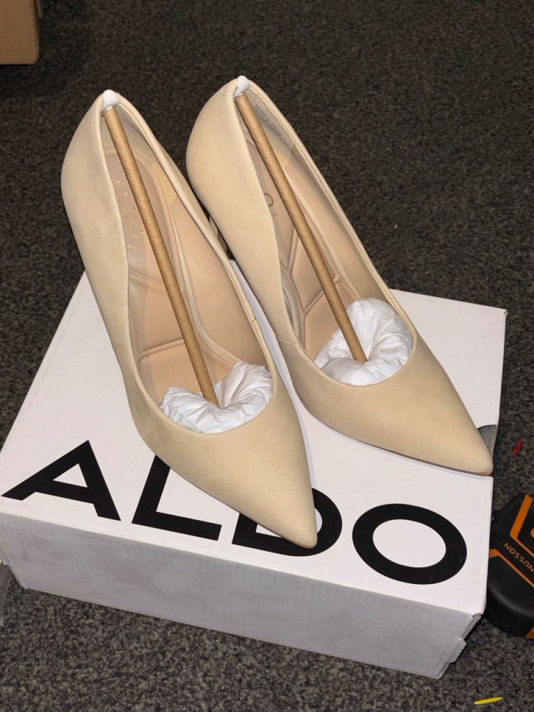 ALDO Stessy 2.0 Beige Suede Pointed Heels - UK Size 4, New