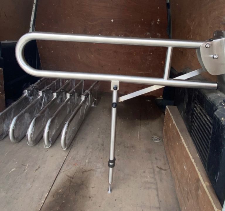 Stainless Steel Fold Down Disabled Toilet Support Grab Rail