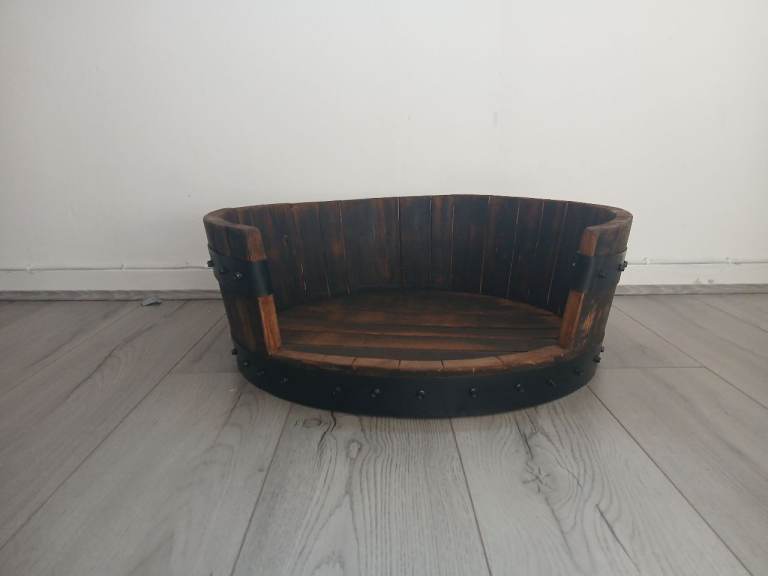 Bespoke and limited oak whisky barrel dog bed ( 3 beds for sale) 