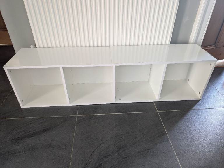 4 cube white shelving unit