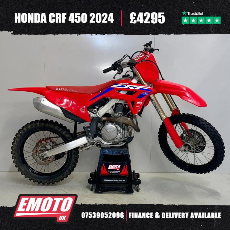 HONDA CRF 450 2024 Motocross Bike 450cc Low Hrs @EmotoUK - Finance Available