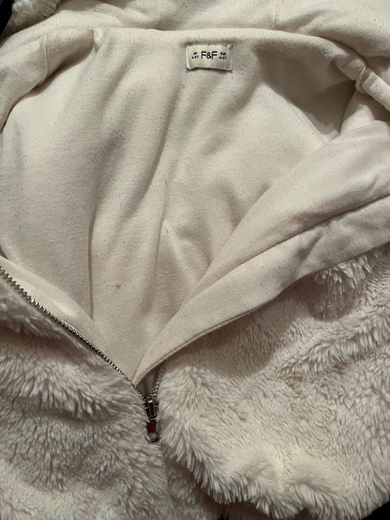 F&F Girls Faux Fur Hoody (4-5yrs)