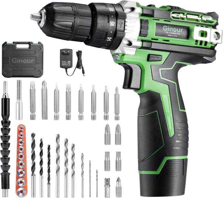 Cordless Combi Drill Driver 12V Electric Li-ion Rechargeable Battery + Charger