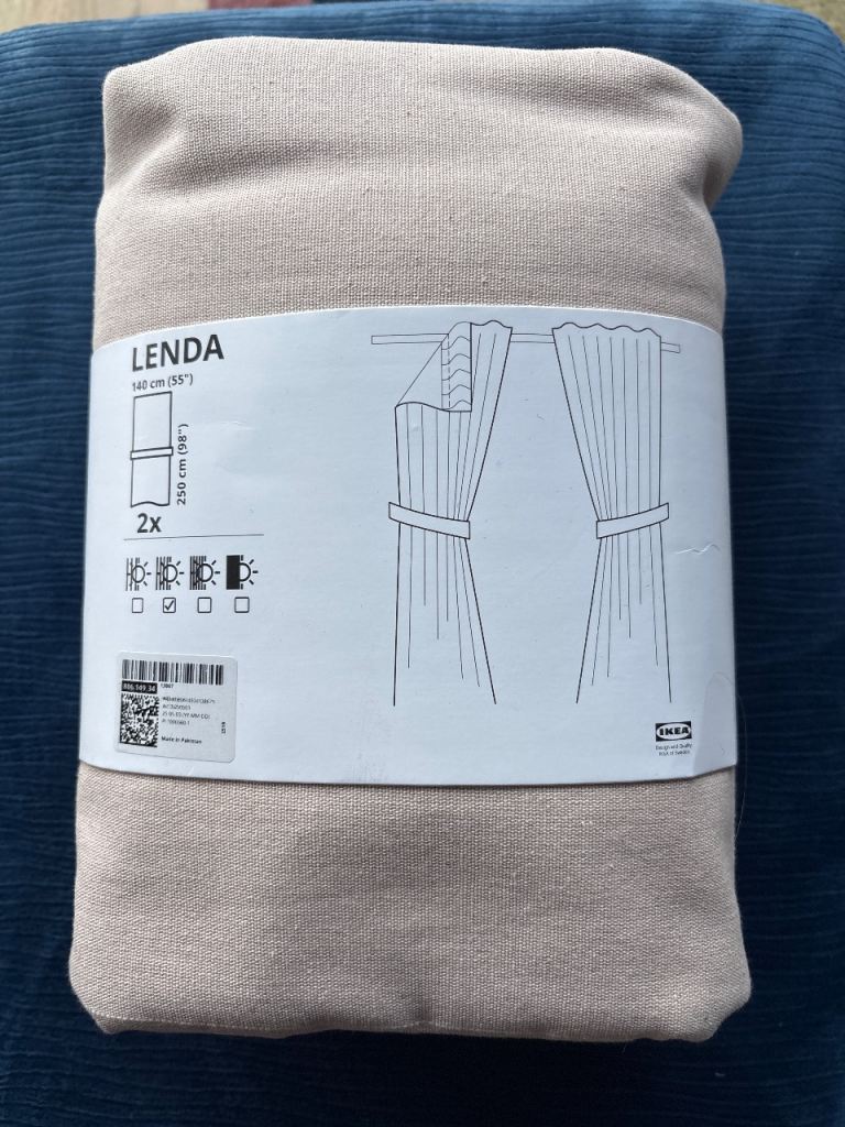 IKEA LENDA Curtains – light pink, Brand New