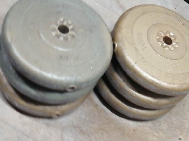 Large York vinyl weight plates 