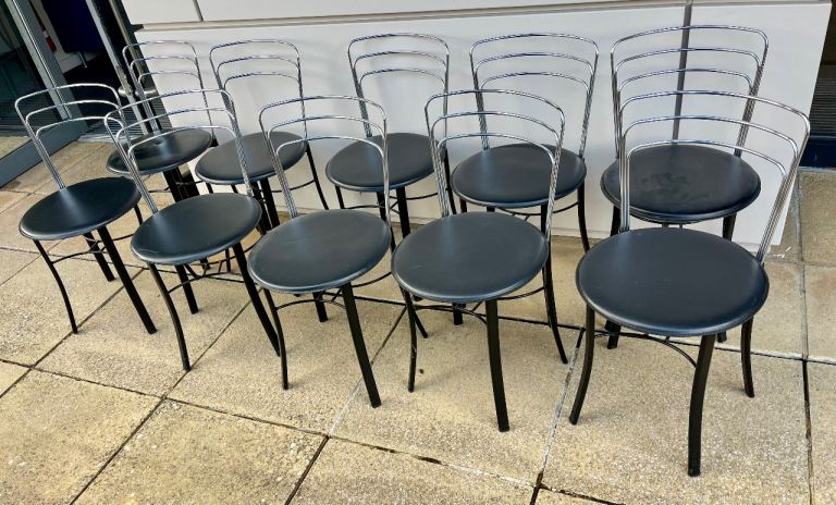 X 10 MATCHING ITALIAN STYLE BISTRO CHAIRS - PERFECT FOR A CAFE/BAR/ OFFICE/PUB ETC - £170 ONO