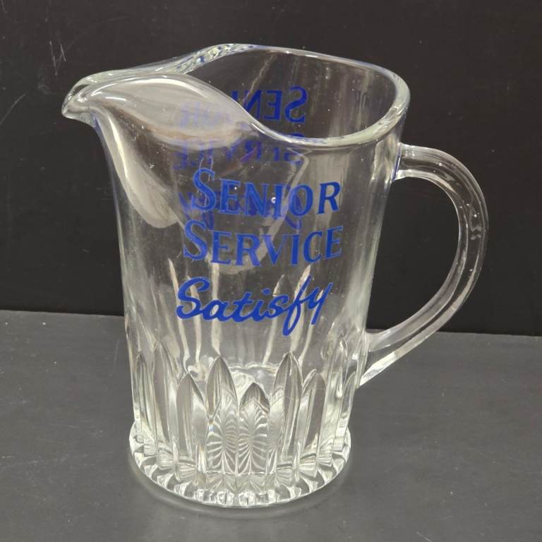 Great Pub Display Glass Water Jug Senior Service Cigarettes 