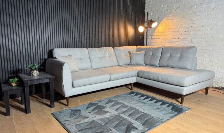New Stock! HIGH STREET BRAND DFS Light Grey Zinc Corner Sofa FREE DELIVERY 
