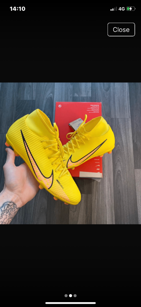 Nike phantom FG laceless football boots size 9 uk