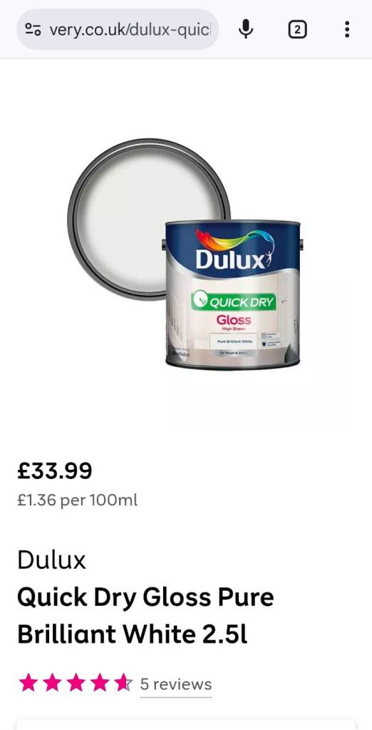image for Dulux white gloss, 2 tins