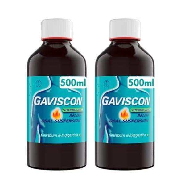 Gaviscon Peppermint Liquid Oral Suspension 500ml Bottles X4 - New & Sealed