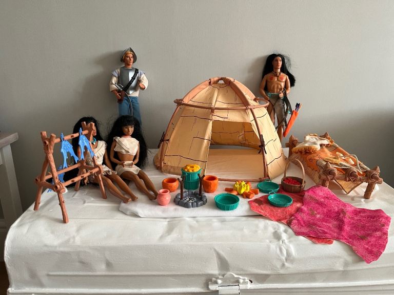 Vintage Disney Pocahontas Village Playset and Dolls