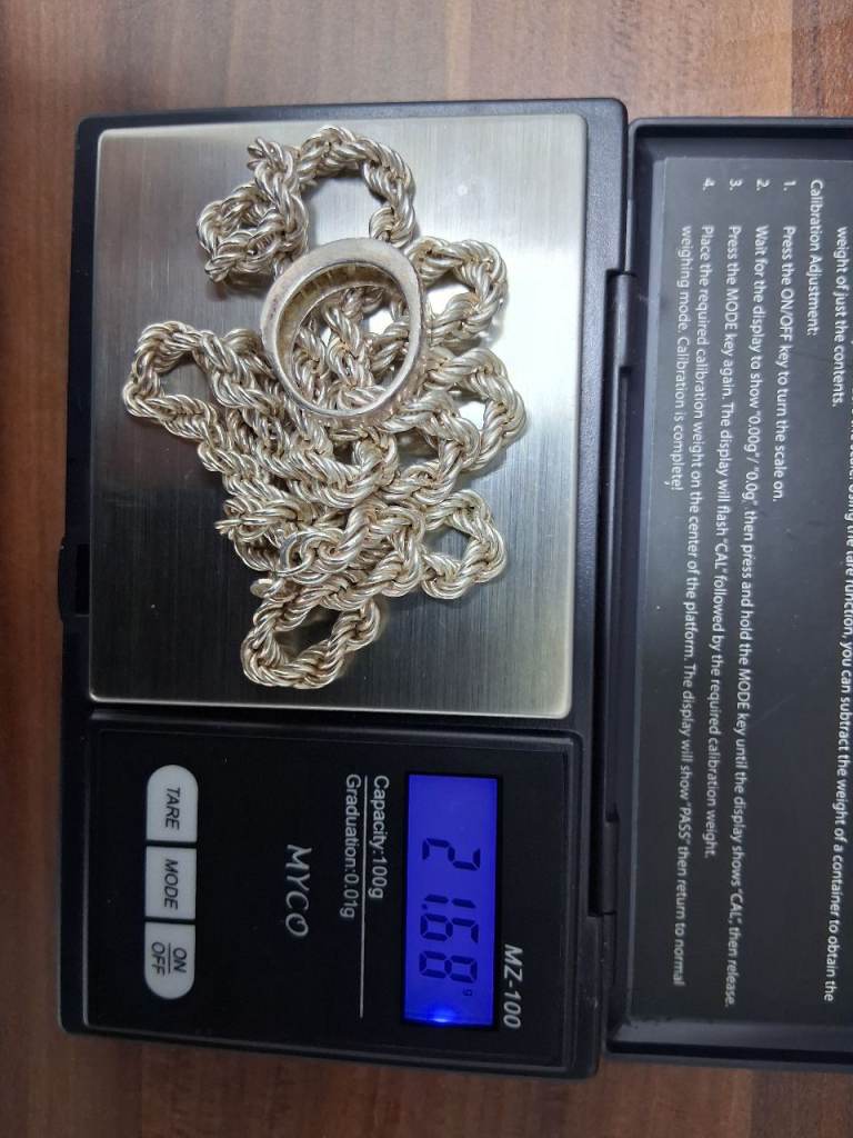 Silver granny chain and ring