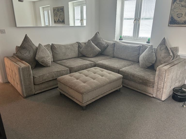 5 seater sofa and foot stool 