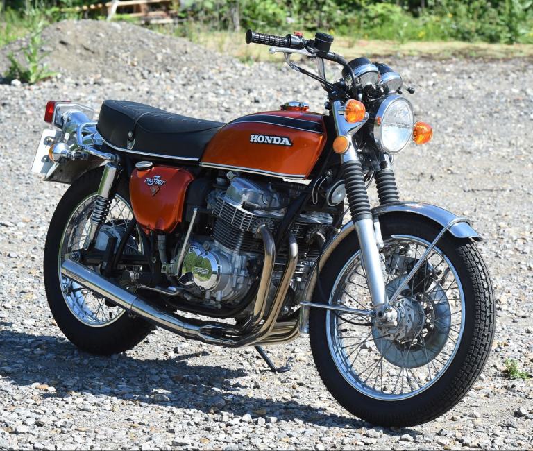 1972 Honda 750 Four. Finished in Candy Gold 