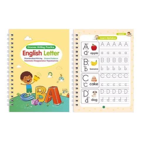 Groove Writing Practice Reusable Kids Learning Copybook - Writing, Numbers, Maths & Drawing Set