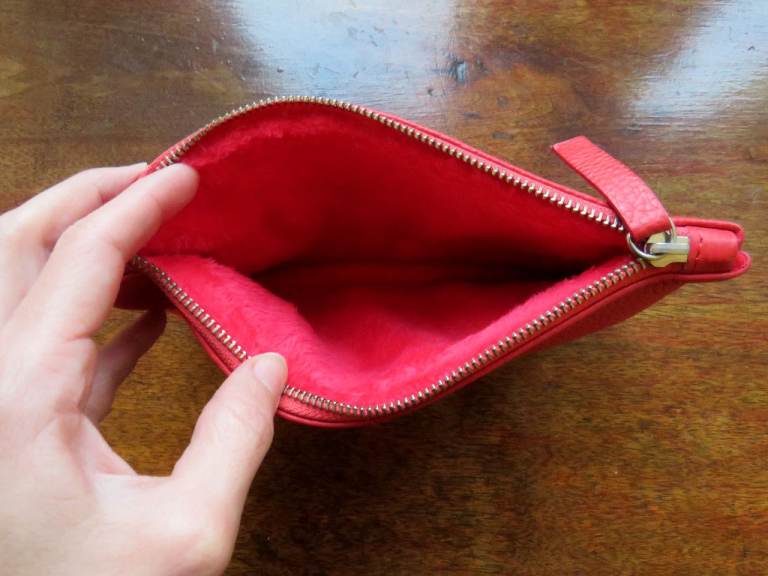 Brand New Genuine Red Leather Clutch Bag