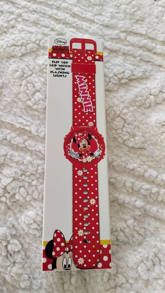 image for Minnie Flip top lcd watch with flashing lights
