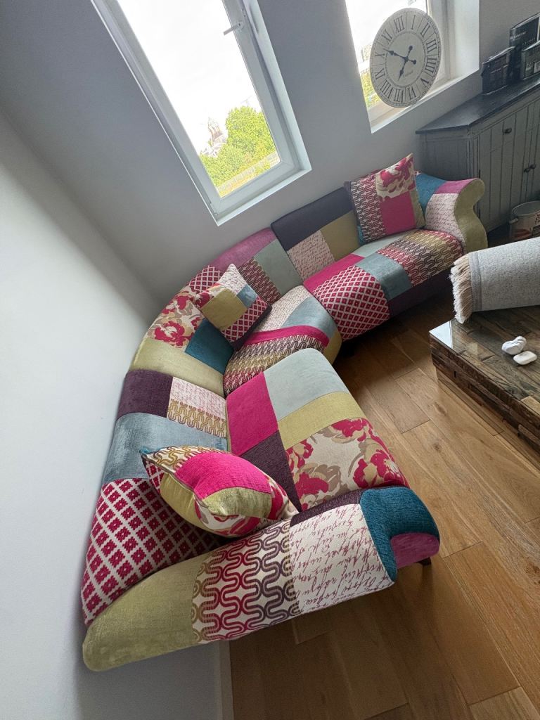 DFS Vibrant patchwork corner sofa