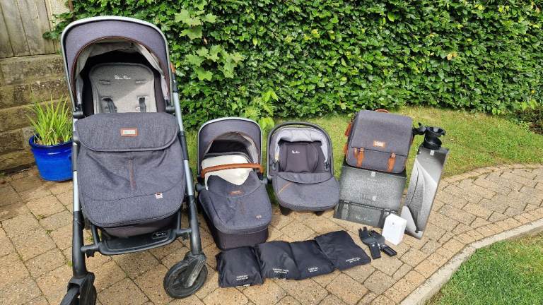 Silver Cross Wave Grey Pram Travel Set