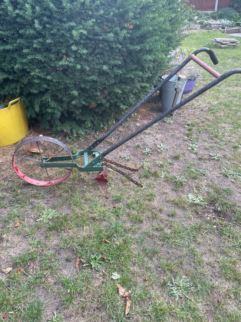 VINTAGE HAND PLOUGH FOR GARDEN DISPLAY ORNAMENT    £25