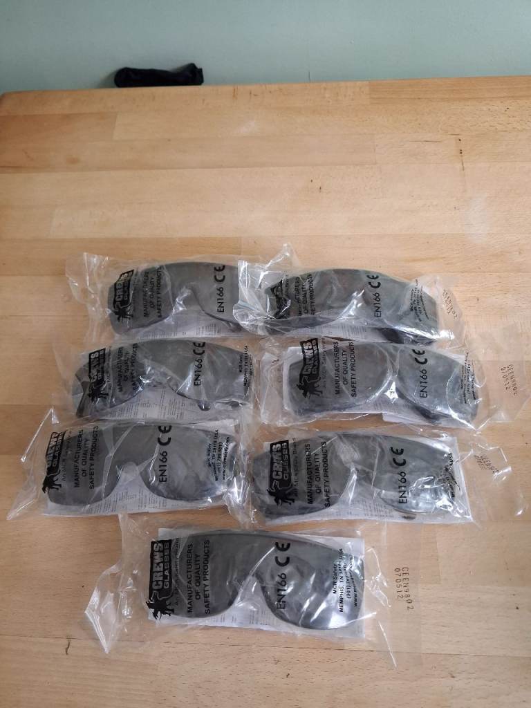 Job Lot x7 MCR Safety Tinted Safety Goggles / Glasses - EN166 CE - New & Sealed