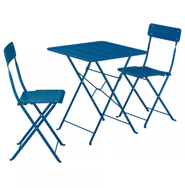 IKEA blue table and chairs SUNDSÖ