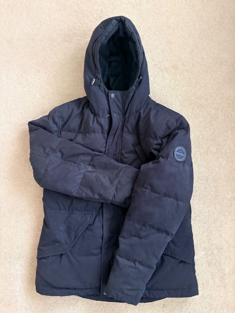 Navy Padded Waterproof Hooded Long Sleeve Puffer Jacket