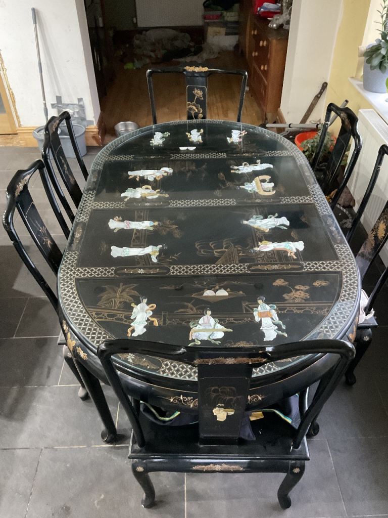 Chinese dining table and chairs 