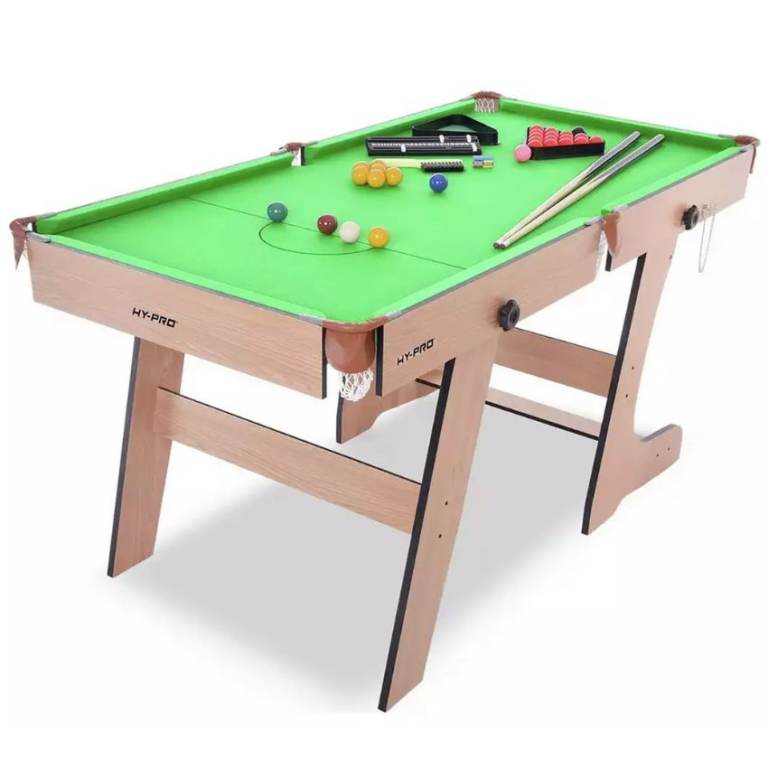 Hy-Pro 6ft Folding Snooker and Pool Table - Oak - 716/0644
