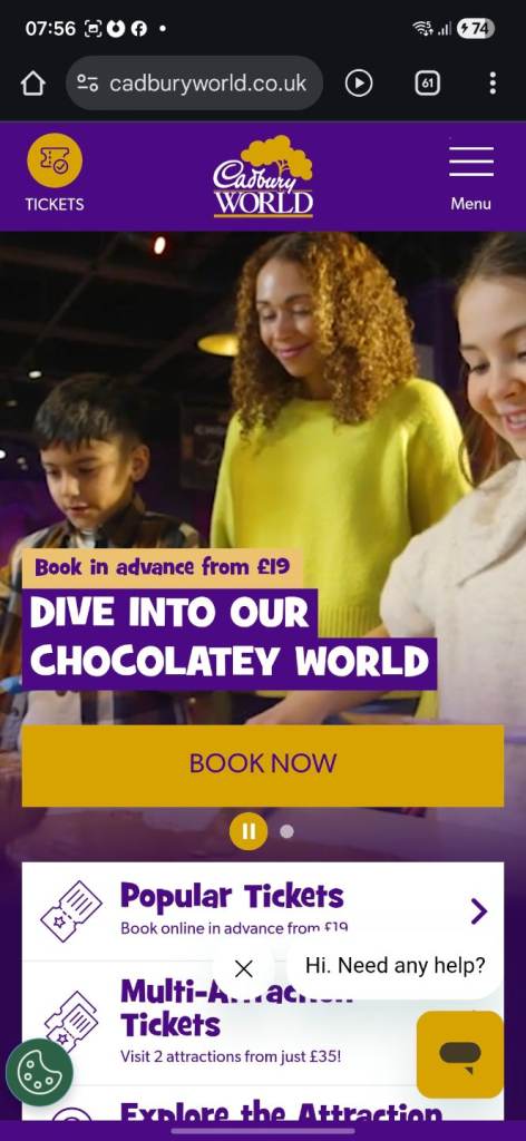 Cadbury World Birmingham 17 December 2025
