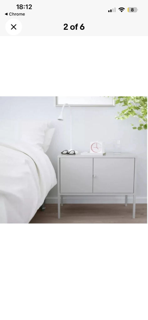 2 x IKEA LIXHULT Grey Metal Freestanding Cabinet 2 Doors Slab Style 60x35x57cm