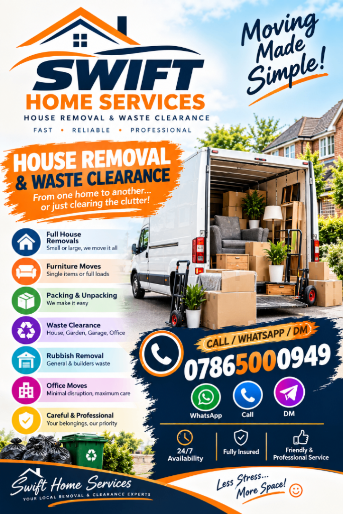 CHEAP & LOCAL DUMP CLEARANCE NATIONWIDE HOUSE REMOVAL WASTE CLEARANCE FLAT MOVERS MAN WITH VAN 24/7