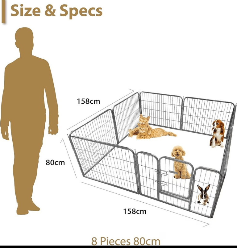Ellie-Bo Heavy Duty 8-piece 80cm High Modular Dog Pen