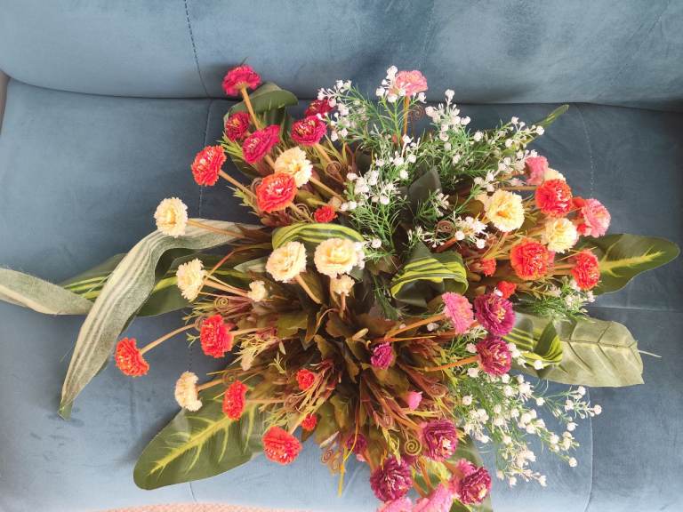 Artificial flower spray, wedding decor 