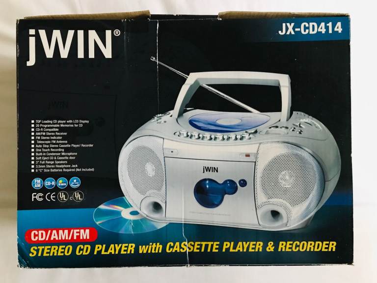 jWIN JX-CD414 Stereo CD Player with Cassette Player and Recorder