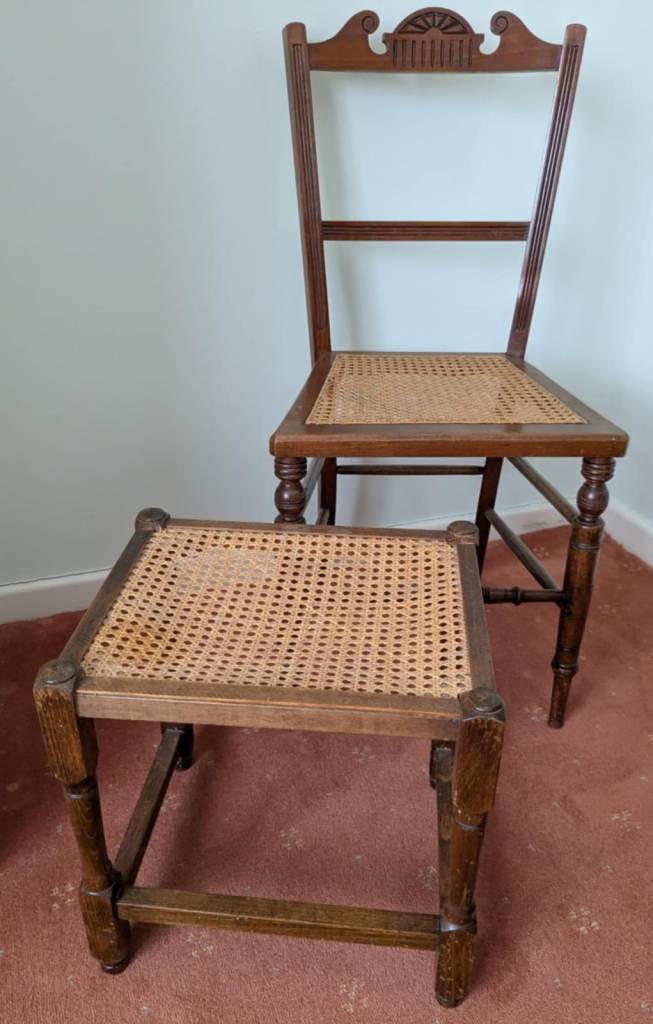 Antique Chair & Matching Footstool