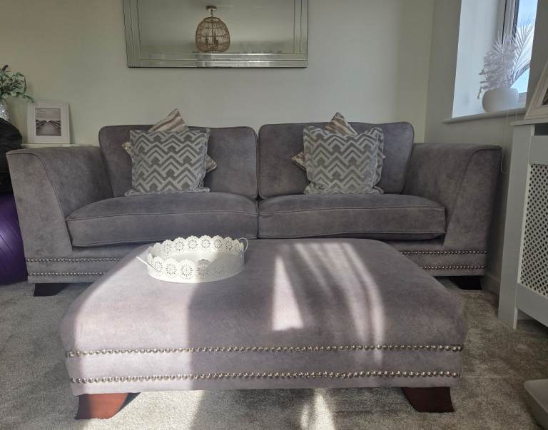 Large 4 seater sofa Wing Chair & Footstool