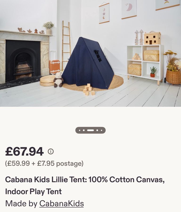 Kids cotton canvas play tent