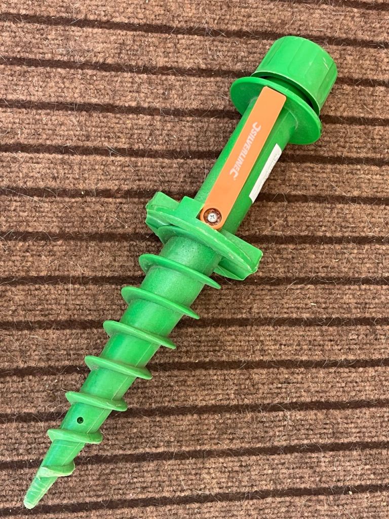 Earth anchor. Used once. For securing parasols, clothes line etc