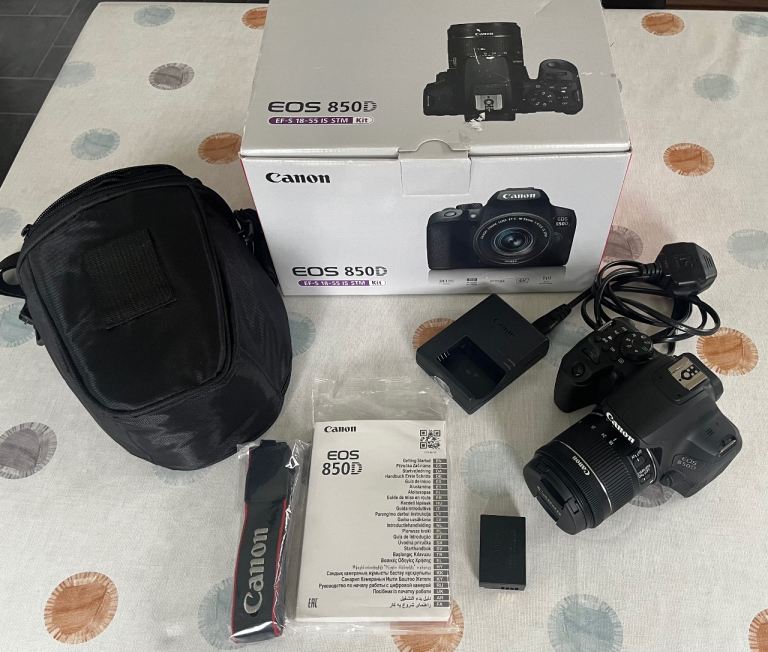 Canon EOS 850D DSLR Camera + Canon EF-S 18-55mm Lens
