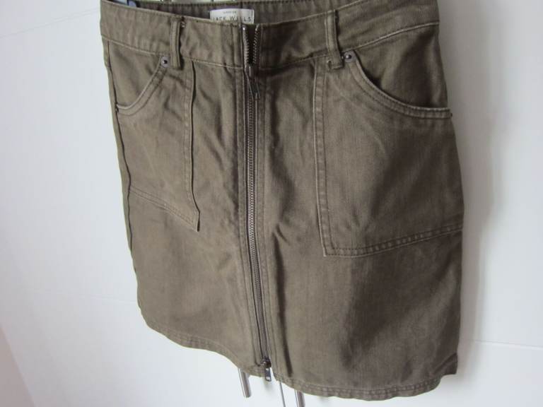 Ladies/Girls Jack Wills Khaki Denim Mini Skirt - UK 6
