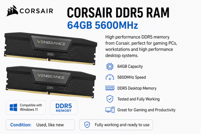 Corsair Vengeance DDR5 RAM 64GB 5600MHz | in Retford